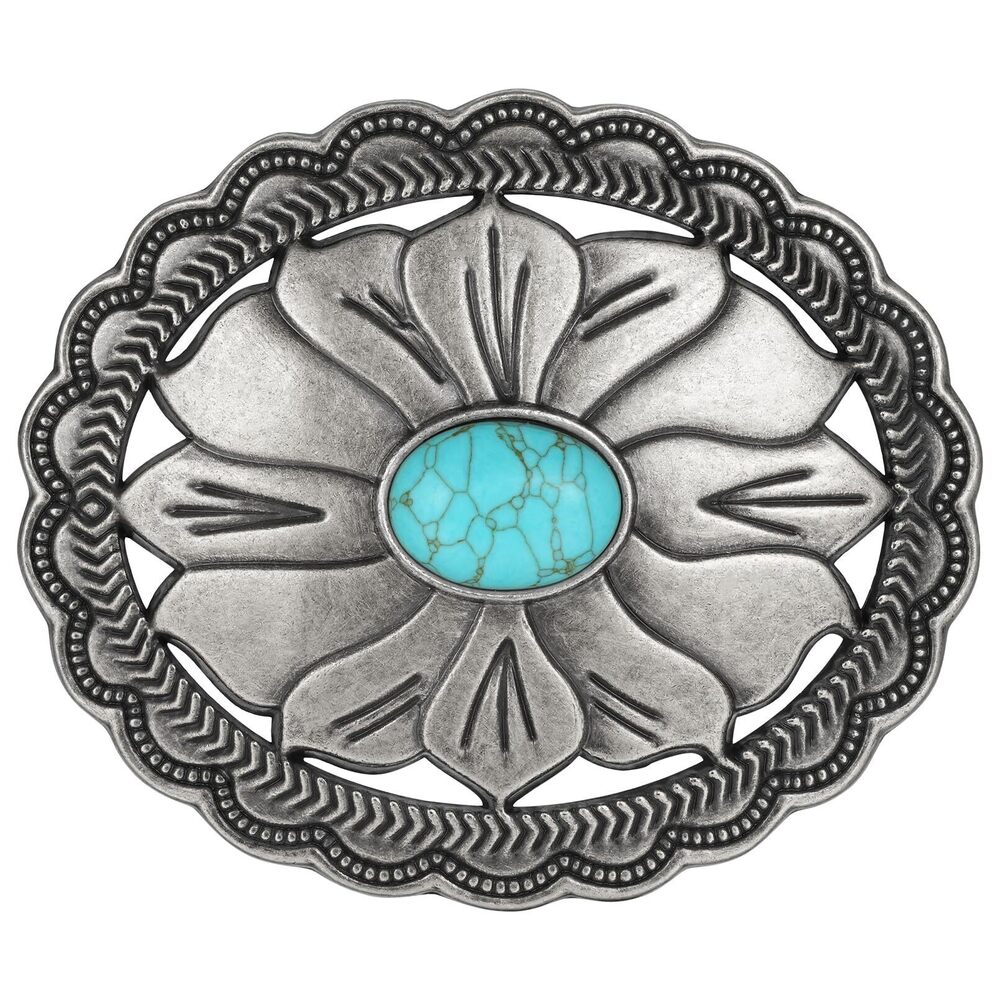 3453 Western Belt Buckle Turquoise Belt Buckles Vintage Flower Texas
